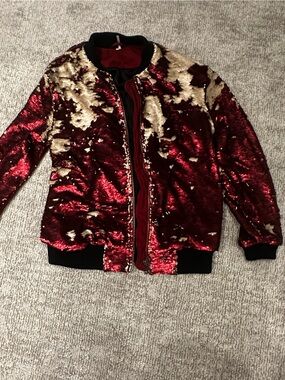 Free people sequined bomber like new !